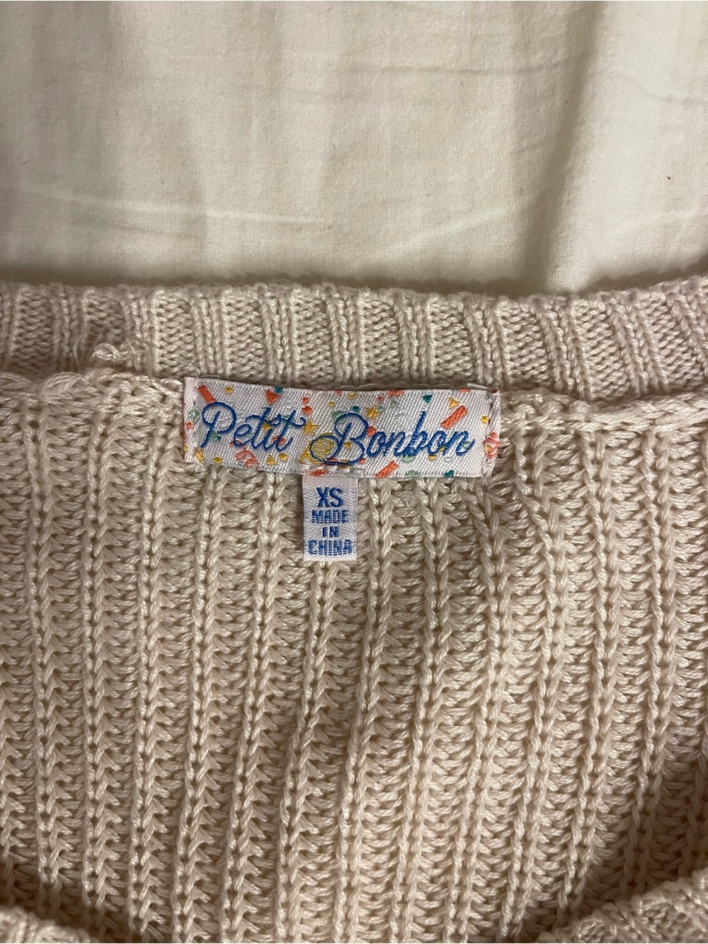 Beige Cable Knit Cardigan With Button Closure - Picture 3 of 6